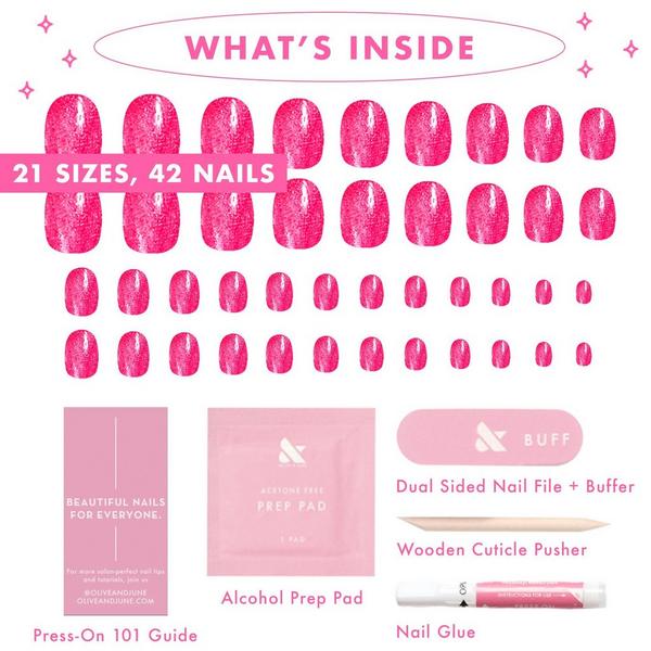 Olive & June Instant Mani Press-On Nails Fuchsia Velvet #3