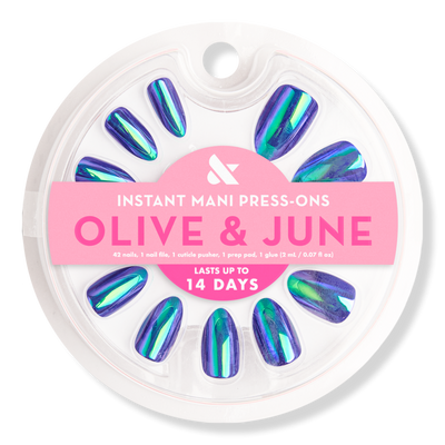 Olive & June Instant Mani Press-On Nails Electric Blue Iridescent