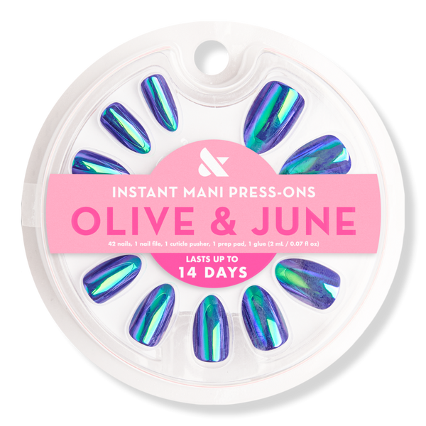 Olive & June Instant Mani Press-On Nails Electric Blue Iridescent #1
