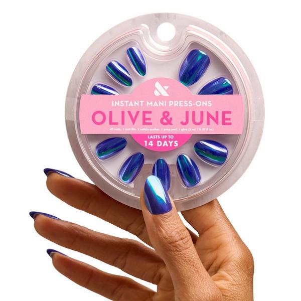 Olive & June Instant Mani Press-On Nails Electric Blue Iridescent #4