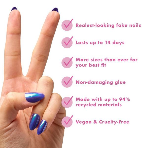 Olive & June Instant Mani Press-On Nails Electric Blue Iridescent #5