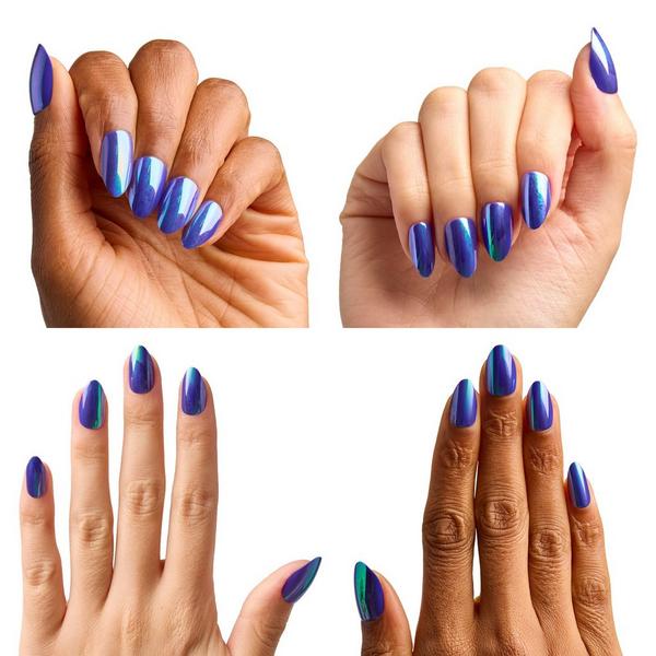 Olive & June Instant Mani Press-On Nails Electric Blue Iridescent #7