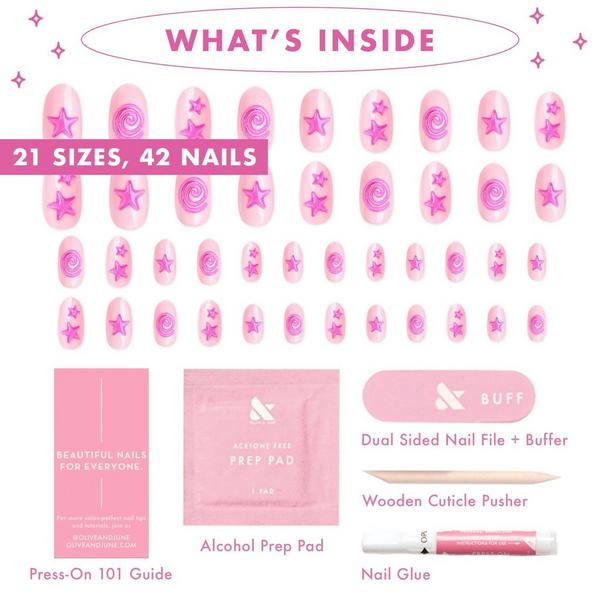 Olive & June Instant Mani Press-On Nails Pink Fun Zone #3
