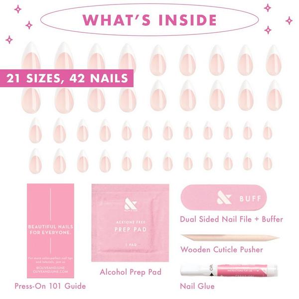 Olive & June Instant Mani Press-On Nails Sharp French #3