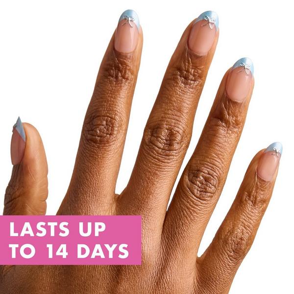 Olive & June Instant Mani Press-On Nails Chrome French Bows #6