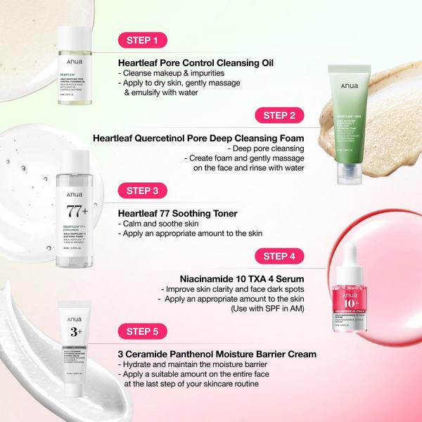ANUA 5-Step Glass Skin Routine Set #3