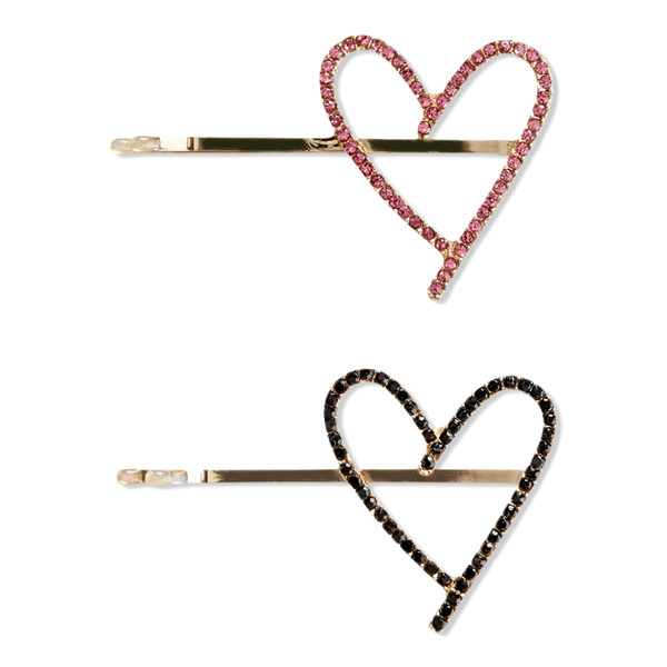 Scünci Heart Bobby Pin with Stones #1
