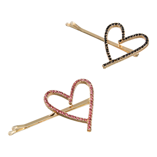 Scünci Heart Bobby Pin with Stones #3