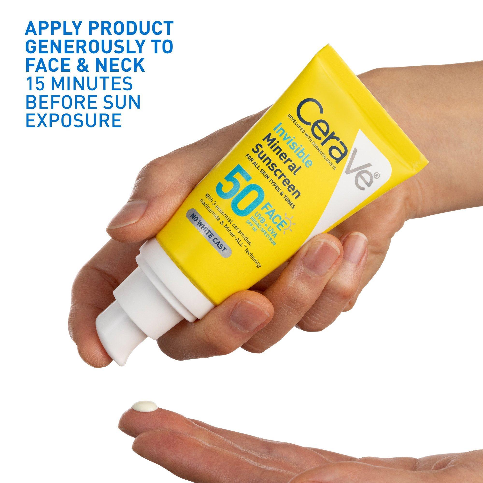 Невидимый минеральный солнцезащитный крем для лица CeraVe, SPF 50 — фото 3