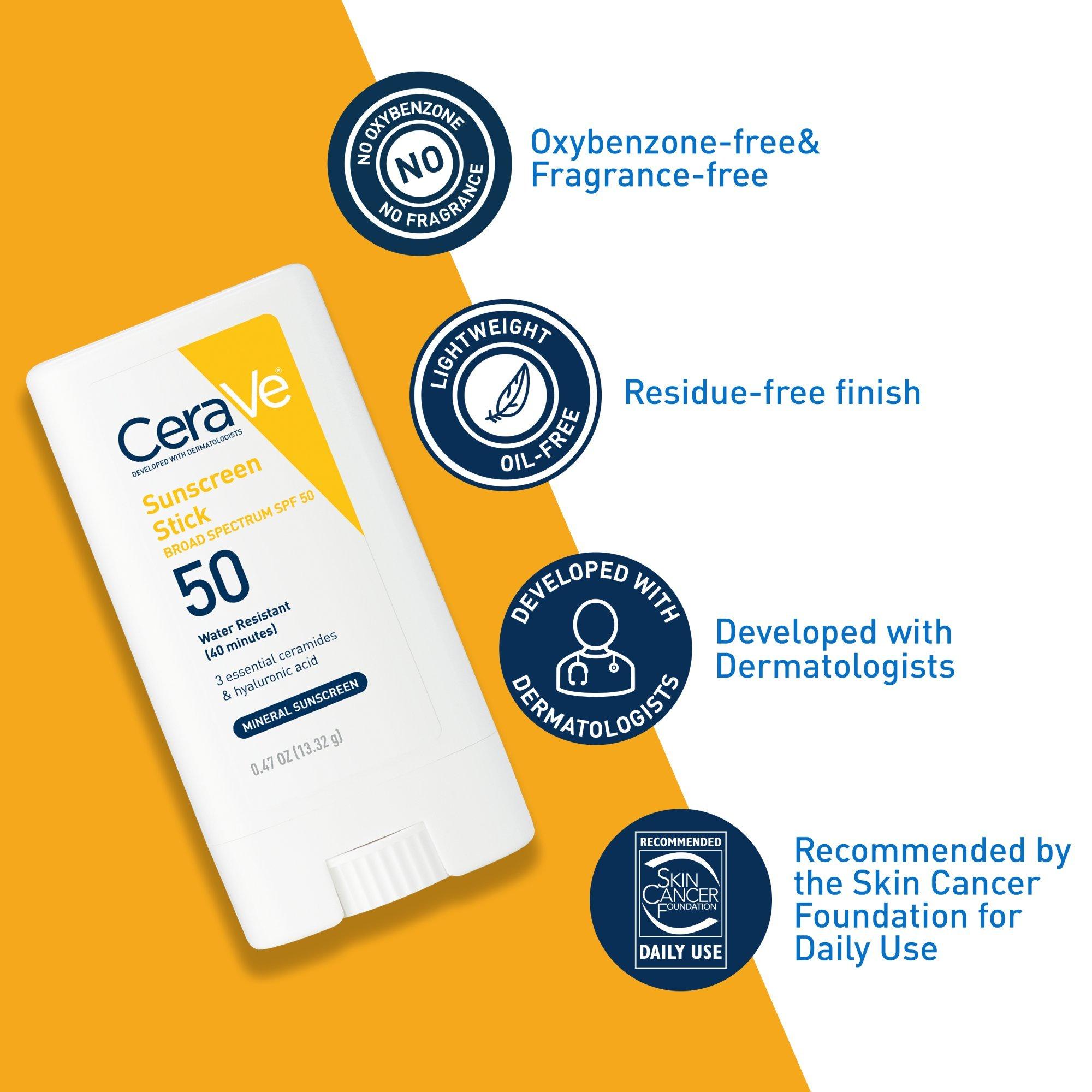 Минеральный солнцезащитный стик SPF 50 CeraVe — фото 3