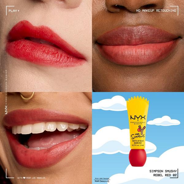 NYX Professional Makeup Simpsons Collab Smushy Matte Lip Balm - Rebel Red #3