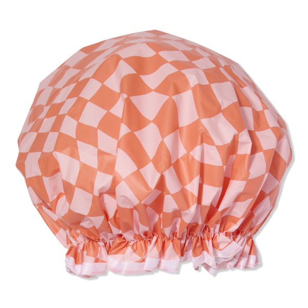 ULTA Beauty Collection Shower Cap Peachy Checkerboard #1