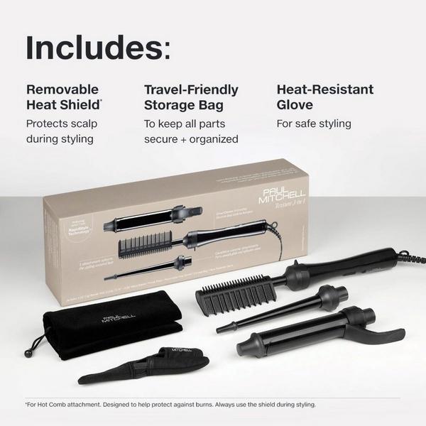 Paul Mitchell Texture 3-in-1 Interchangeable Curling Iron & Hot Comb #2