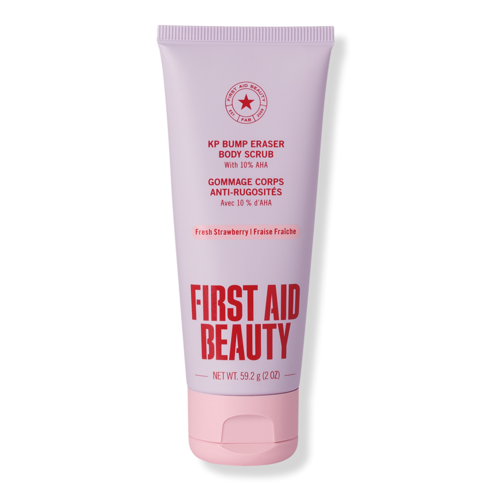 First Aid Beauty Travel Size KP Bump Eraser Body Scrub with 10% AHA - Fresh Strawberry