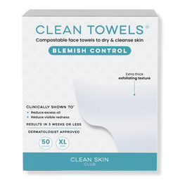 Clean Skin Club Clean Towels Blemish Control Disposable Face Towels - 50 ct