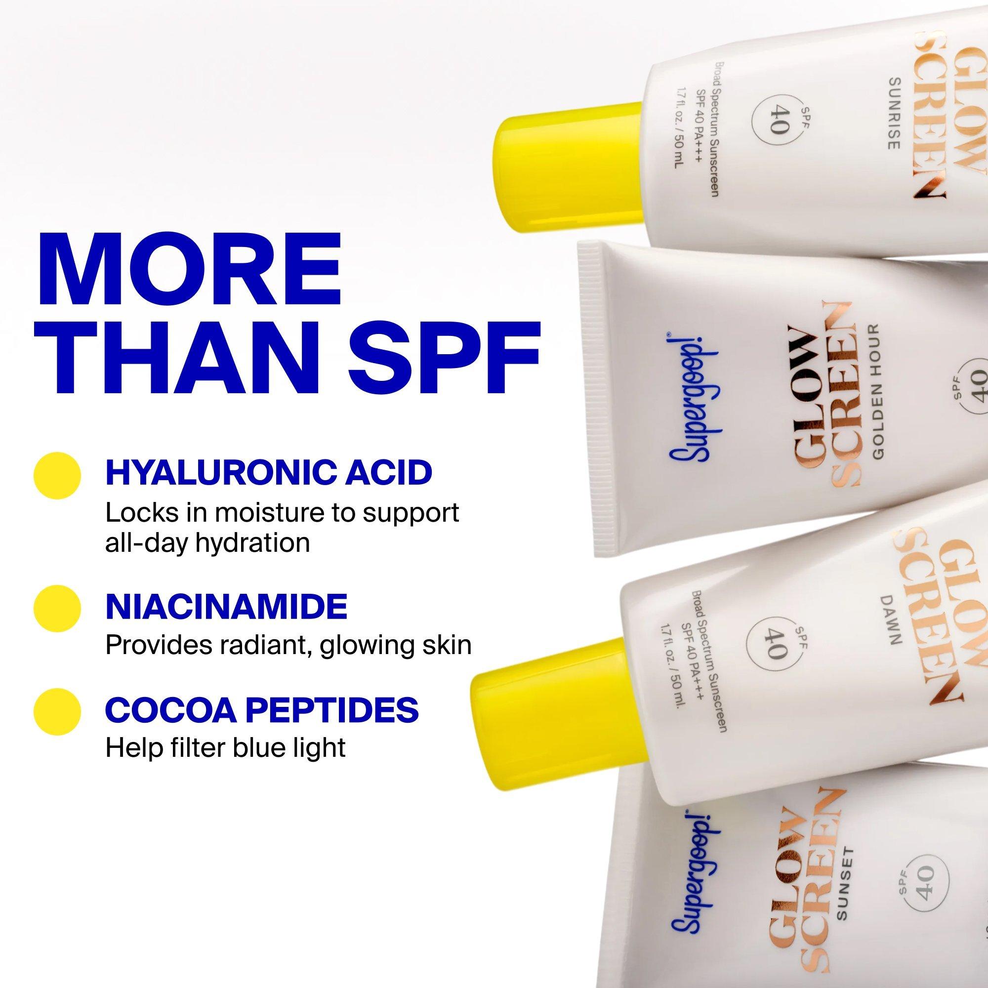 Солнцезащитный крем Supergoop! Glowscreen с гиалуроновой кислотой, SPF 40, большой объём, цвет: Sunrise — фото 7
