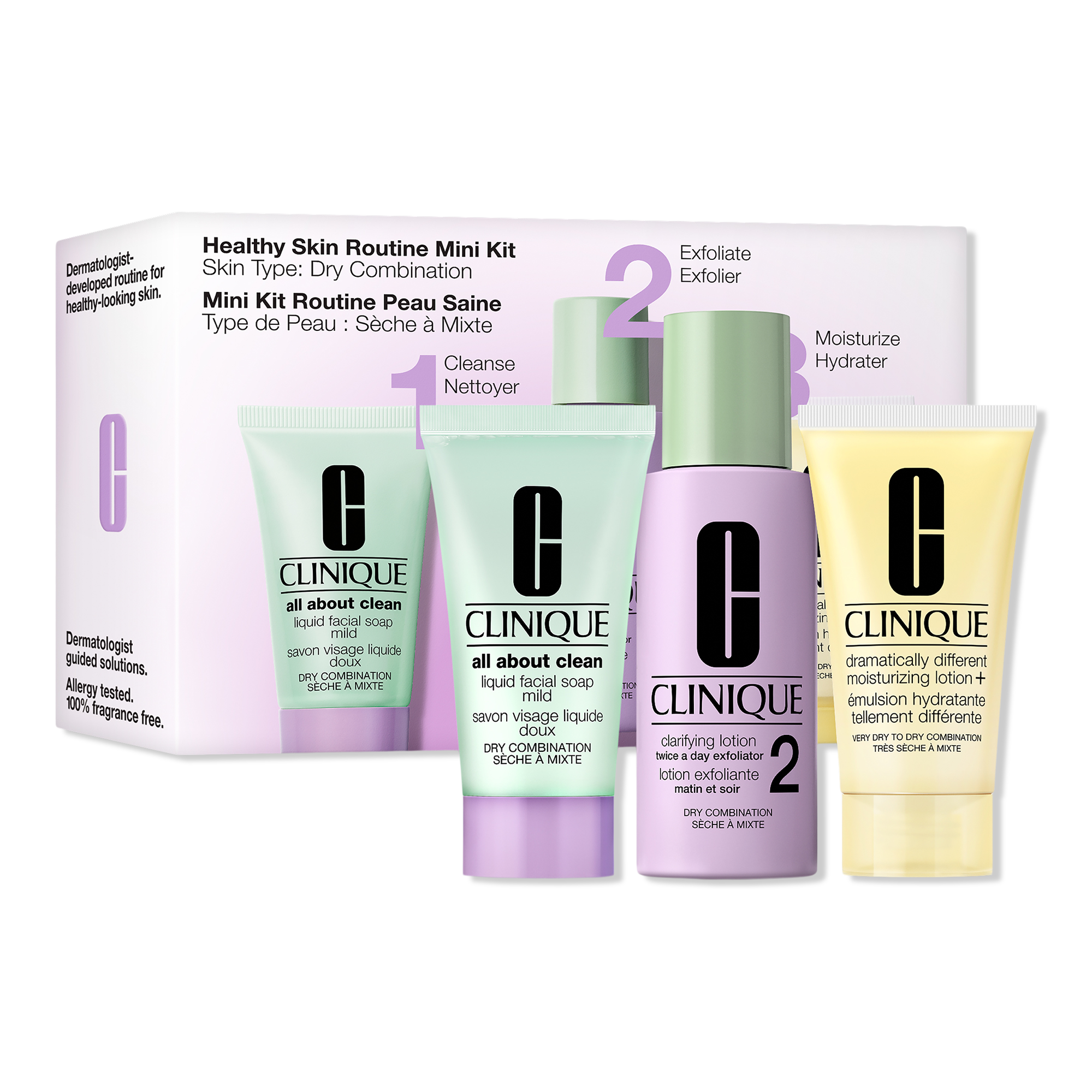 Clinique Healthy Skin Routine: Mini 3-Step Skincare Set For Dry Combination Skin #1