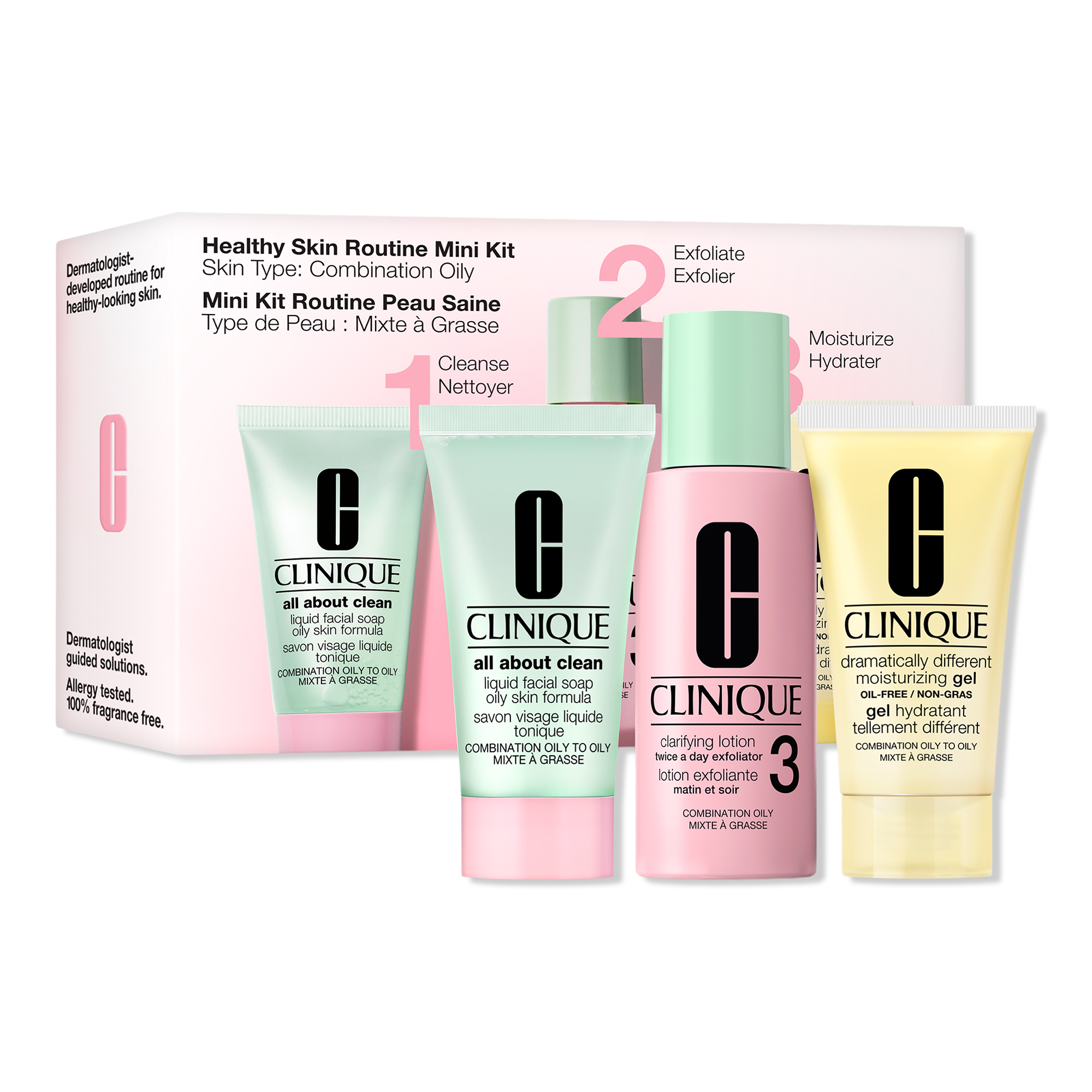 Clinique Healthy Skin Routine: Mini 3-Step Skincare Set For Combination Oily Skin #1