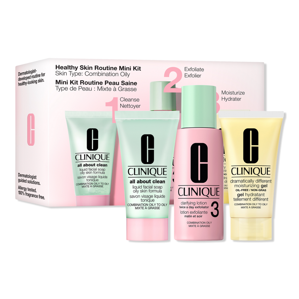 Clinique Healthy Skin Routine: Mini 3-Step Skincare Set For Combination Oily Skin