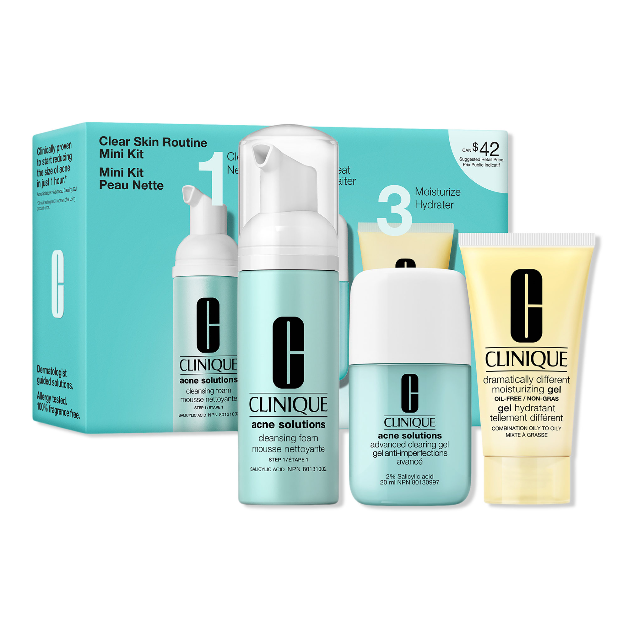 Clinique Clear Skin Routine: Mini Acne Solutions Skincare Kit #1