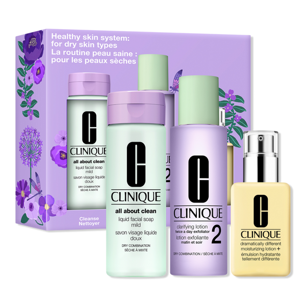 Clinique Healthy Skin 3-Step System: For Dry Combination Skin Skincare Gift Set #1