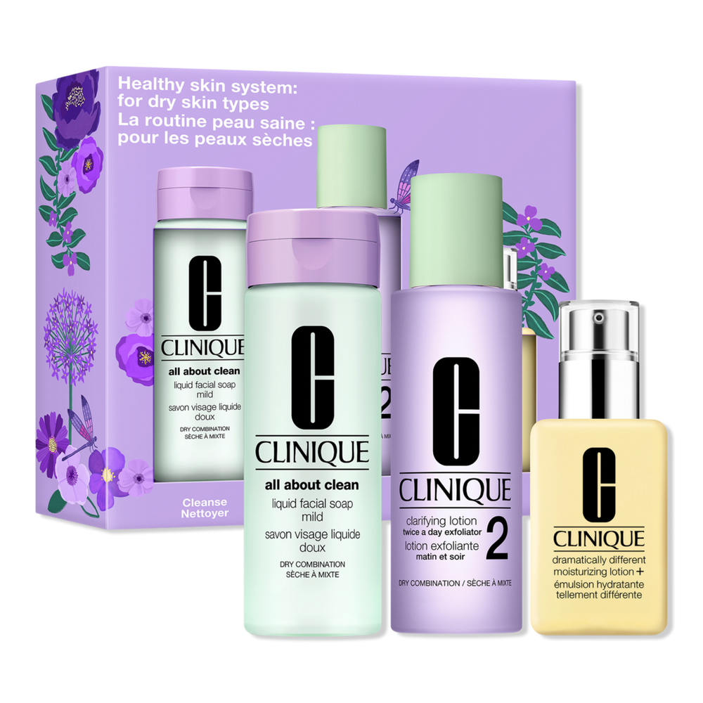 Clinique Healthy Skin 3-Step System: For Dry Combination Skin Skincare Gift Set