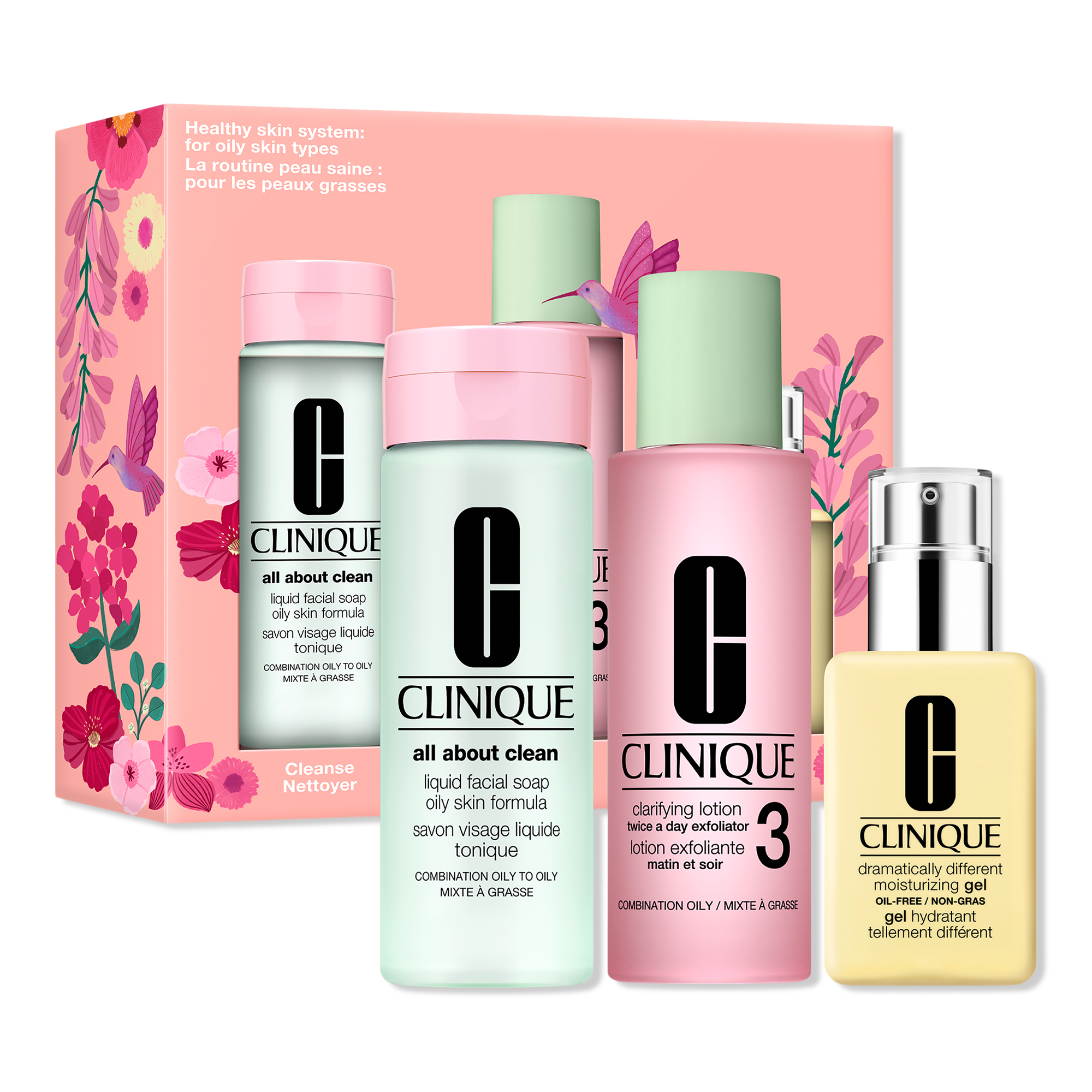 Clinique Healthy Skin 3-Step System: For Combination Oily Skin Skincare Gift Set #1