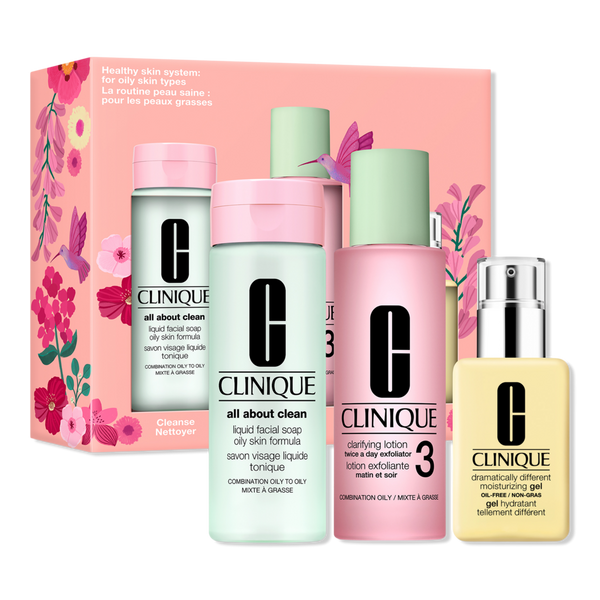 Clinique Healthy Skin 3-Step System: For Combination Oily Skin Skincare Gift Set #1
