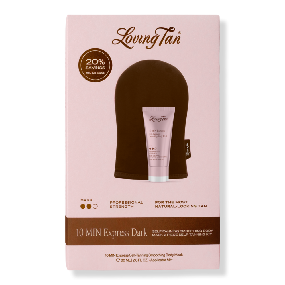 Loving Tan 10 MIN Express Dark Self-Tanning Smoothing Body Mask 2 Piece Kit