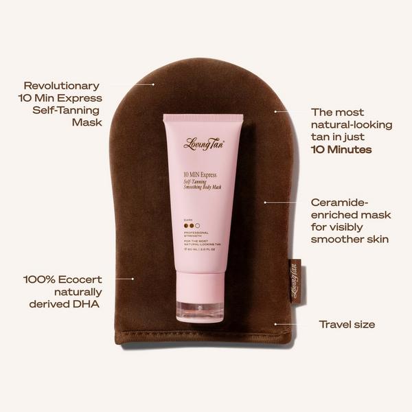 Loving Tan 10 MIN Express Dark Self-Tanning Smoothing Body Mask 2 Piece Kit #5