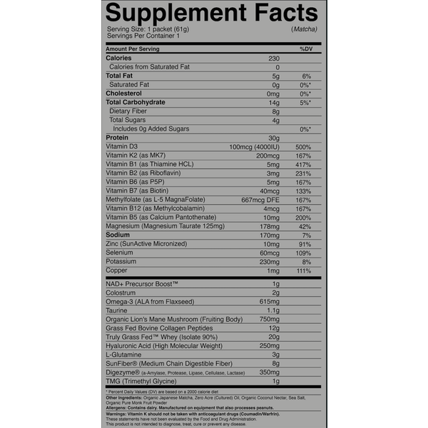 MOMENTUM  Longevity Shake Matcha #2