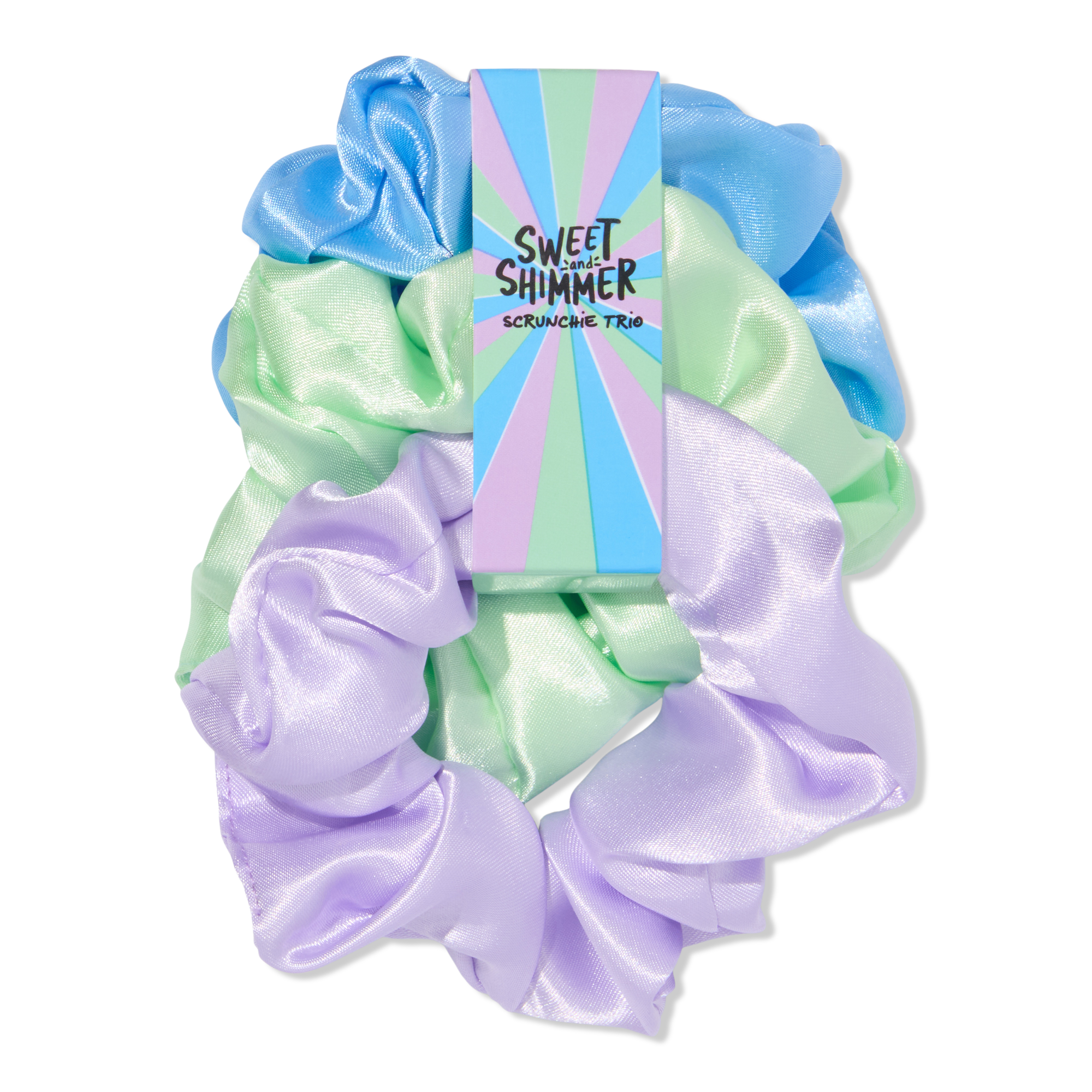 Sweet & Shimmer Satin Scrunchie Trio #1