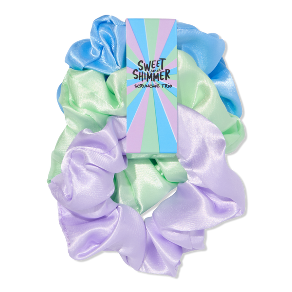 Sweet & Shimmer Satin Scrunchie Trio #1