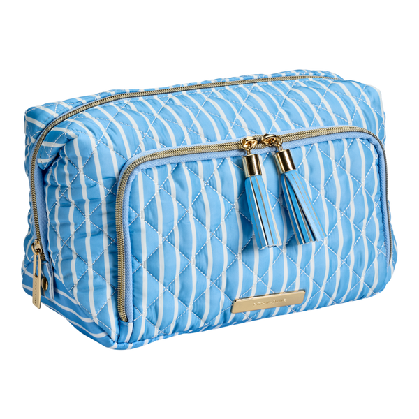 Tartan + Twine Blue Pinstripe Double Zip Toiletry Bag #2