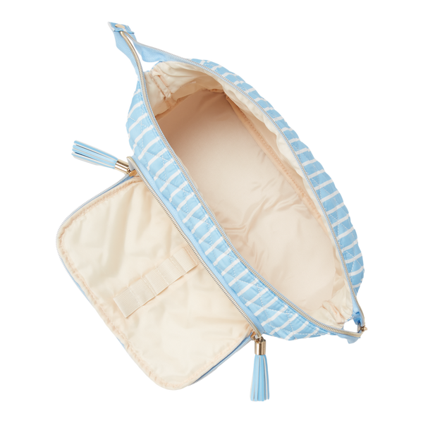 Tartan + Twine Blue Pinstripe Double Zip Toiletry Bag #3