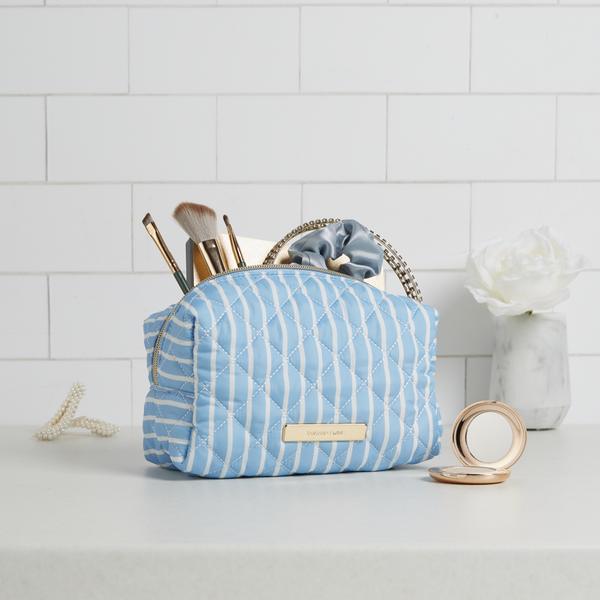 Tartan + Twine Large Blue Pinstripe Loaf Bag #4