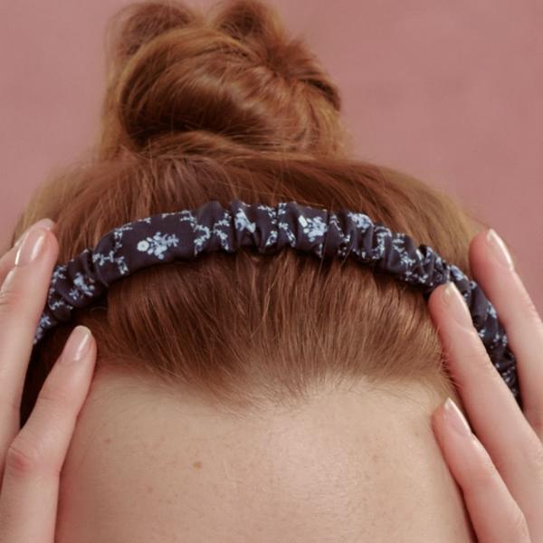 Wet Brush Wet Brush x Hill House Navy Trellis Silk Scrunchie Headband #3