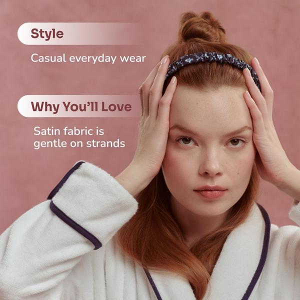 Wet Brush Wet Brush x Hill House Navy Trellis Silk Scrunchie Headband #4