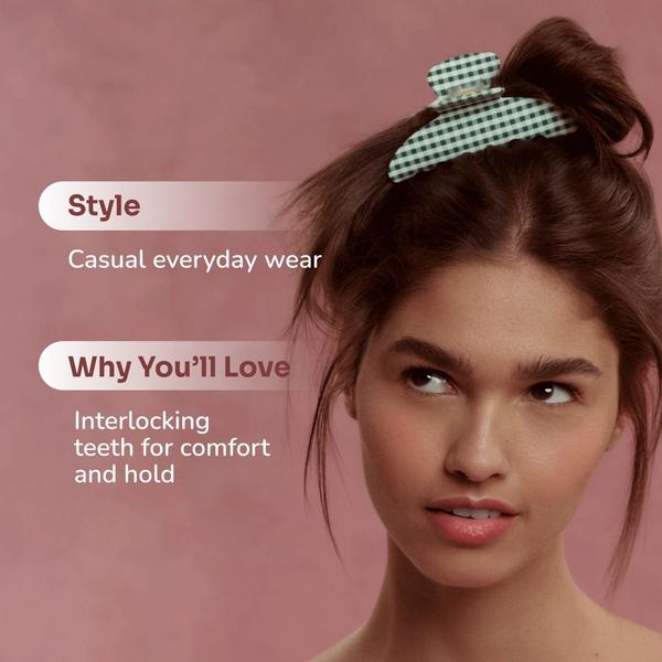 Wet Brush Wet Brush x Hill House Green Gingham Large Claw Clip #3