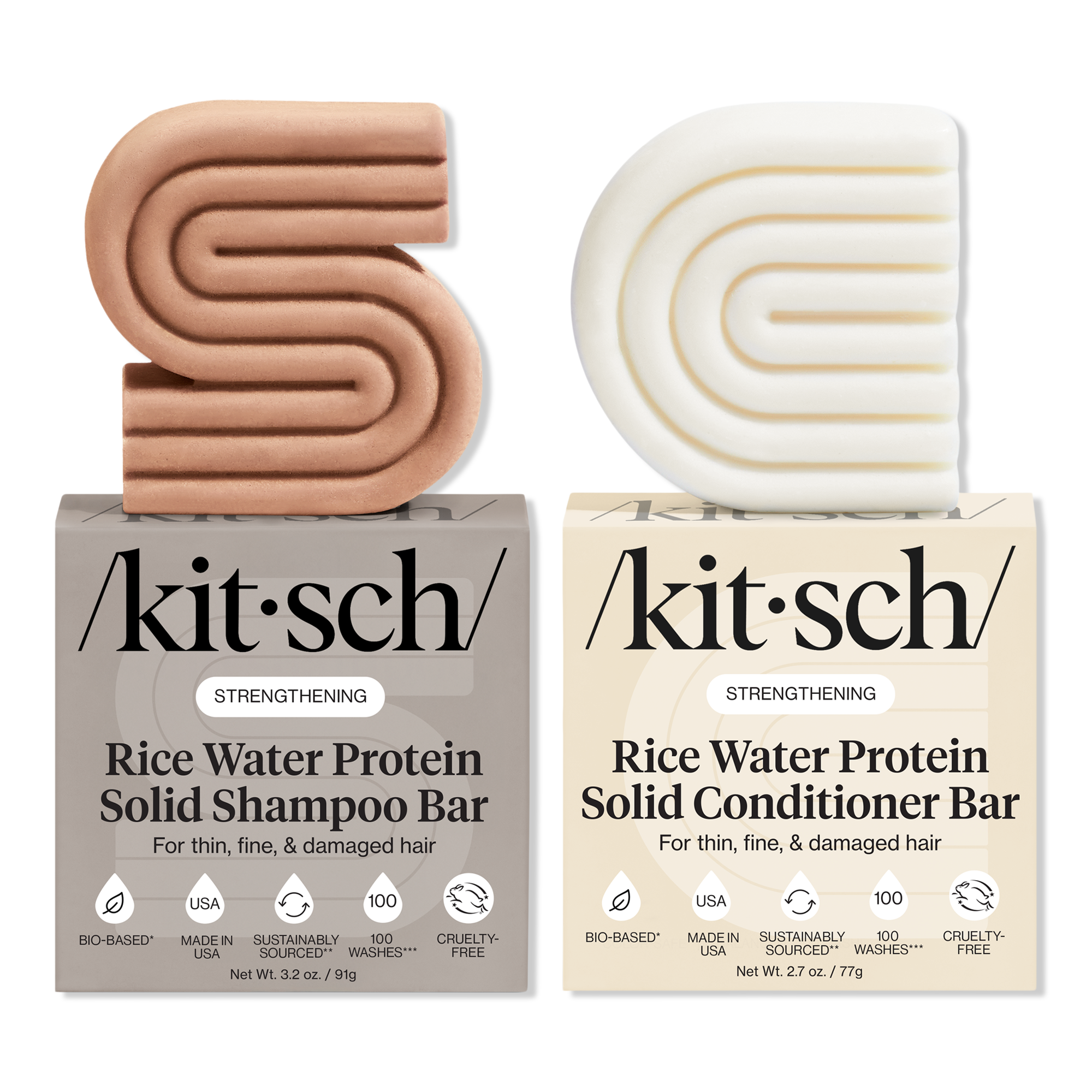Kitsch Rice Water Protein Strengthing Shampoo + Conditioner Combo #1
