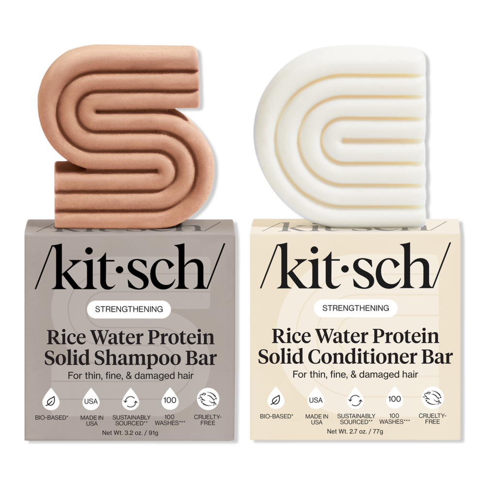 Kitsch Rice Water Protein Strengthing Shampoo + Conditioner Combo - White Tea & Mandarin