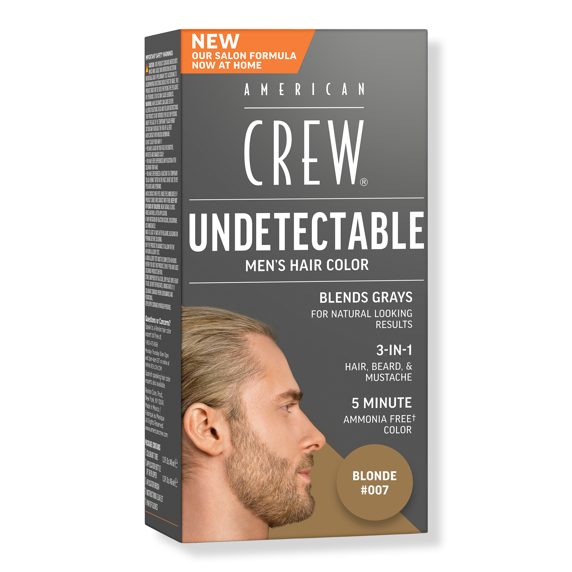 American Crew Undetectable Men's Hair Color Demi-Permanent Hair Dye #1