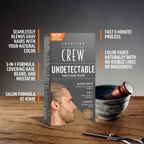 American Crew Undetectable Men's Hair Color Demi-Permanent Hair Dye #4