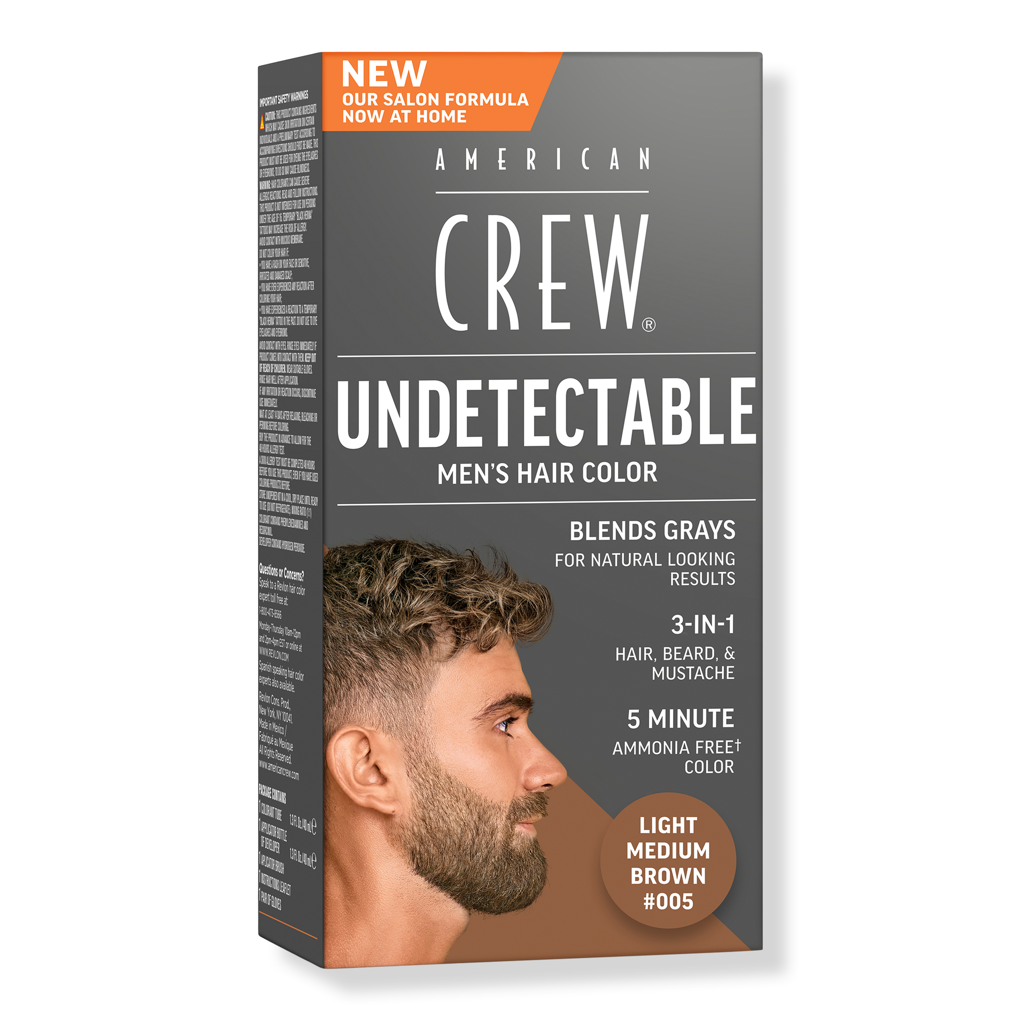 American Crew Undetectable Men's Hair Color Demi-Permanent Hair Dye #1