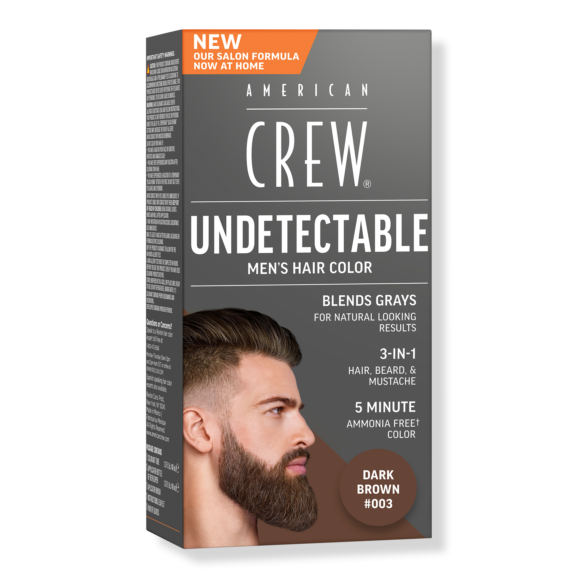 American Crew Undetectable Men's Hair Color Demi-Permanent Hair Dye #1