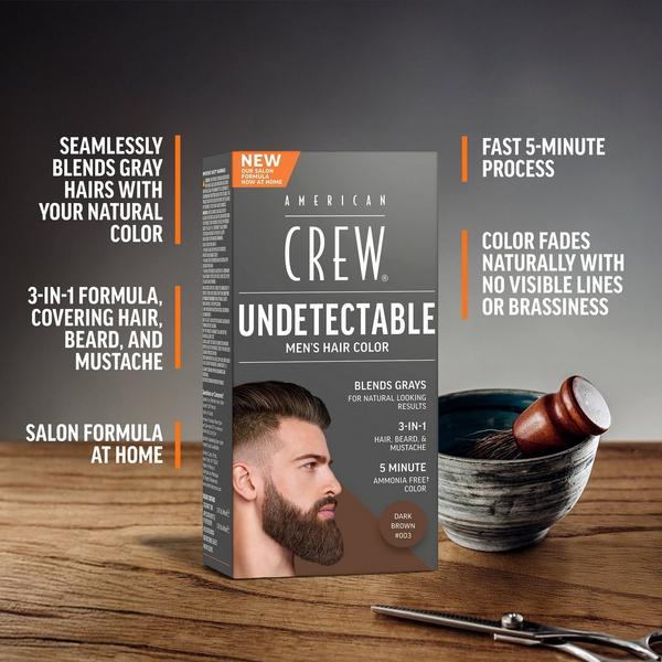 American Crew Undetectable Men's Hair Color Demi-Permanent Hair Dye #4