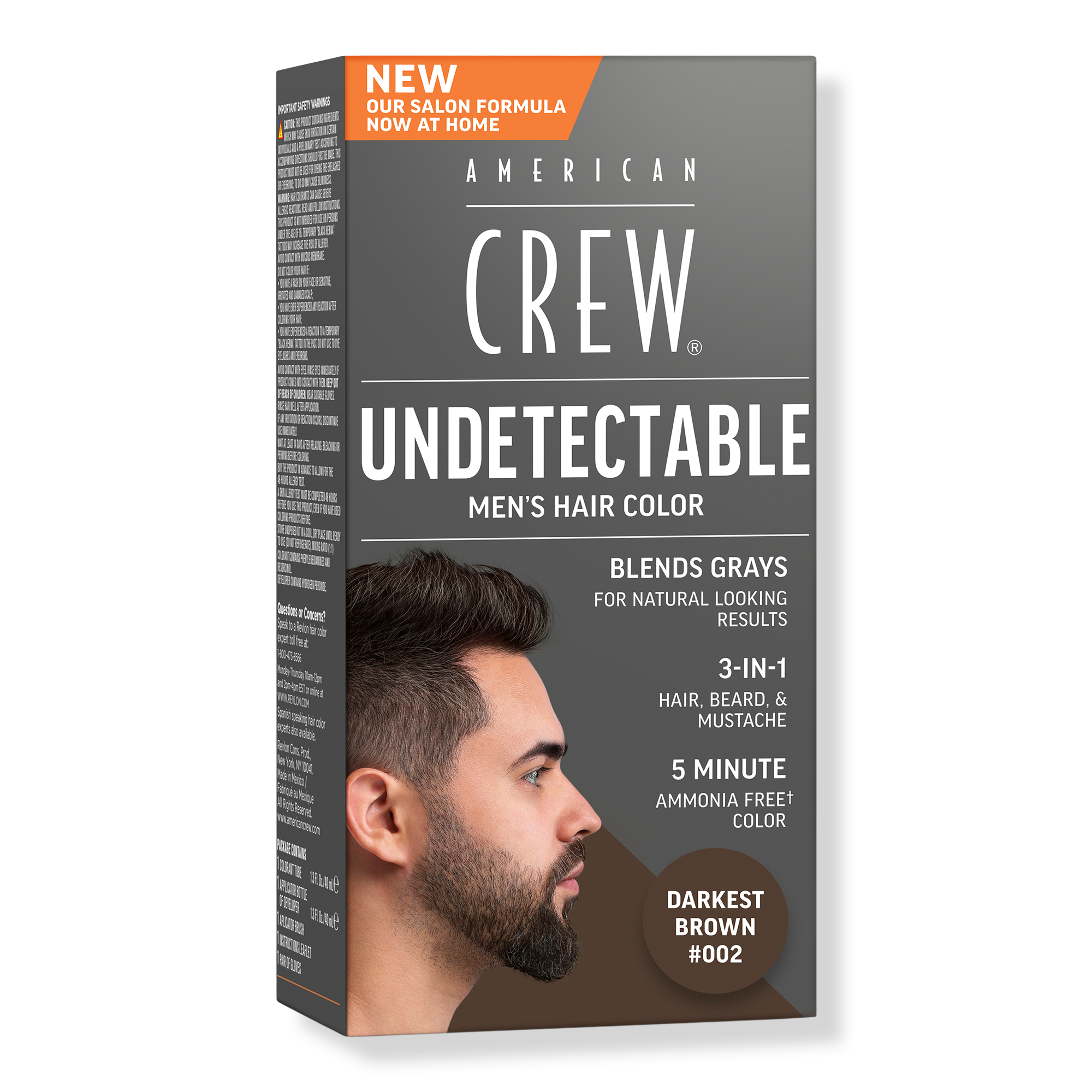 American Crew Undetectable Men's Hair Color Demi-Permanent Hair Dye #1