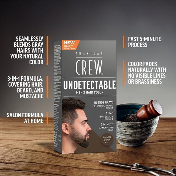 American Crew Undetectable Men's Hair Color Demi-Permanent Hair Dye #4