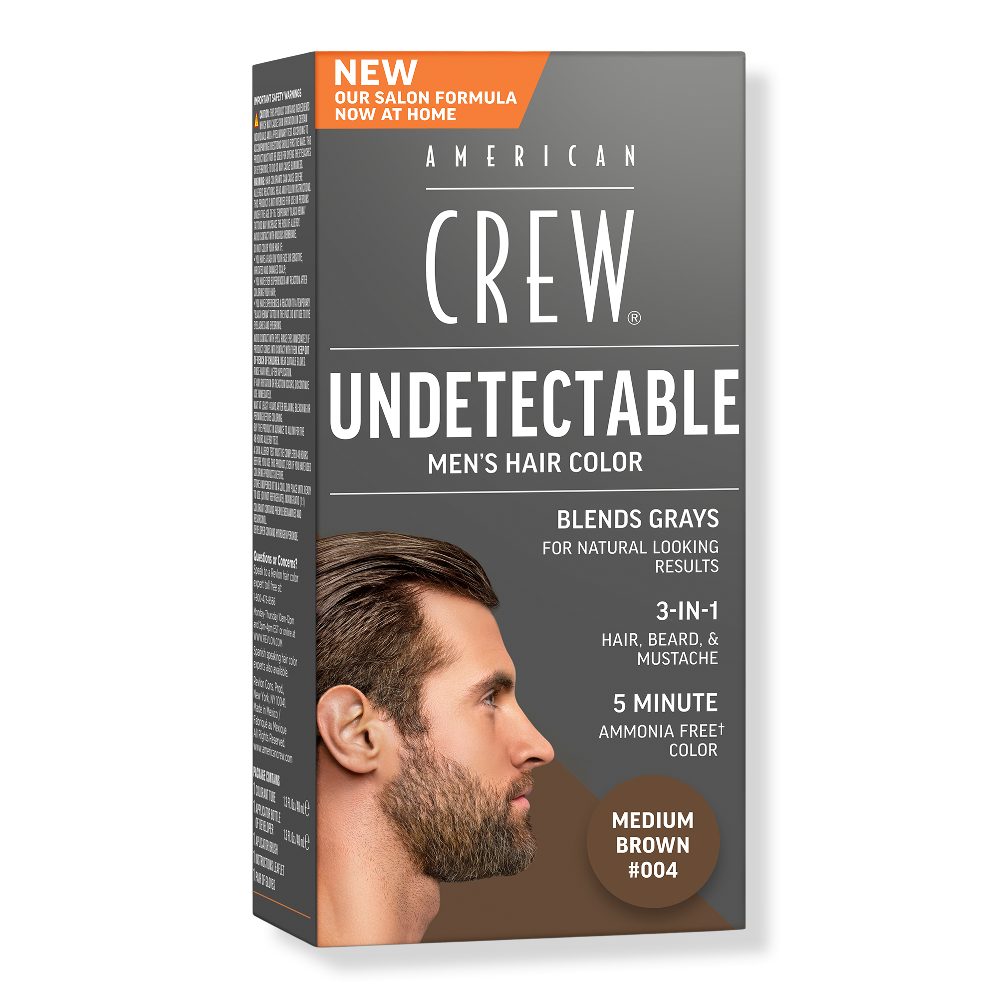 American Crew Undetectable Men's Hair Color Demi-Permanent Hair Dye #1