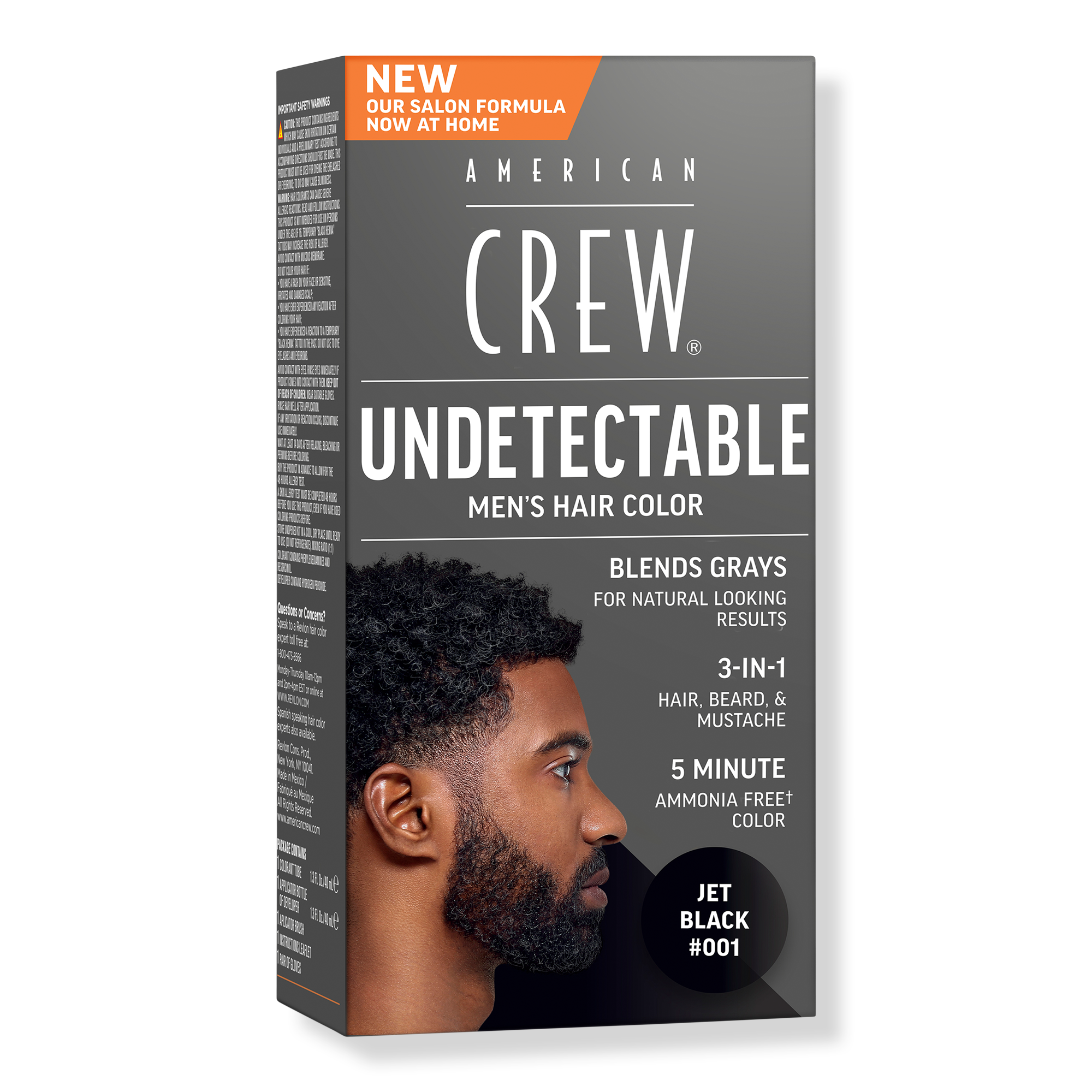 American Crew Undetectable Men's Hair Color Demi-Permanent Hair Dye #1